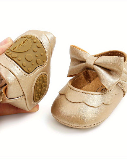 Adorable Baby Girls' Bowknot Mary Jane Shoes - Lightweight, Non-Slip, Comfy First Walking Shoes for Prewalkers, Perfect for Spring Wedding Party Dress Up, Toddler's Delightful Footwear Choice