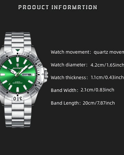 A Stylish New Brand Waterproof Watch With Super Bright Night Light For Young People, A Men's Wristwatch.