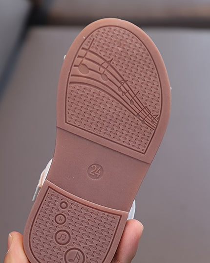 Girls' First Walkers Baby Sandals with Closure - Soft TPR Sole & PU Upper, Non-Slip Beach Shoes for, Star & Princess Patterns, Open-Toe Summer Footwear for New Walkers (Pink/White) - Easy On/Off Girl Footwear