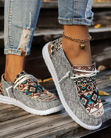 Womens Retro Floral Skate Shoes - Ultra-Comfortable Slip-On Sneakers with Trendy Color Block Design - Fashion Casual Footwear for Everyday Style