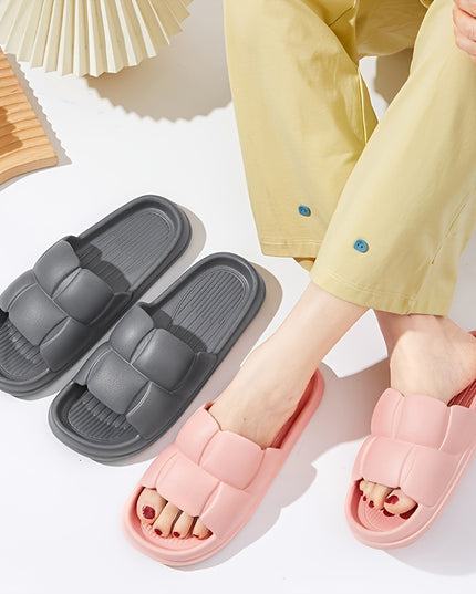 EVA Slippers with Anti-Slip Soft Sole & Quick-Dry Design - Lightweight Indoor/Outdoor House Shoes for Bathroom, Home, and Garden - Ergonomic Comfort, All-Season Wear, Stylish Striped Pattern (Hand Wash/Dry Clean), Indoor Slip