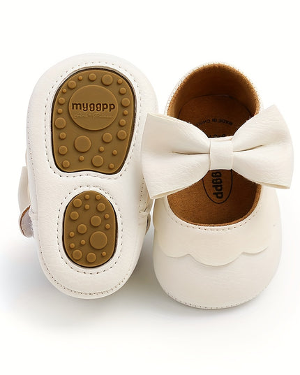 Adorable Baby Girls' Bowknot Mary Jane Shoes - Lightweight, Non-Slip, Comfy First Walking Shoes for Prewalkers, Perfect for Spring Wedding Party Dress Up, Toddler's Delightful Footwear Choice