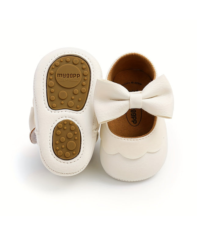 Adorable Baby Girls' Bowknot Mary Jane Shoes - Lightweight, Non-Slip, Comfy First Walking Shoes for Prewalkers, Perfect for Spring Wedding Party Dress Up, Toddler's Delightful Footwear Choice