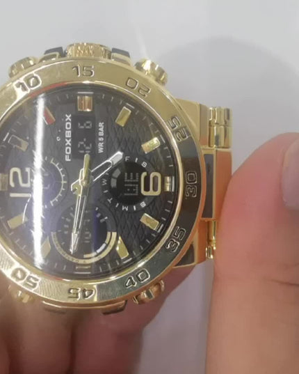 Men's Sports Watch, Dual Display Digital Quartz Watch, Alarm Clock Chronograph Multifunction Luminous Watch, Ideal choice for Gifts