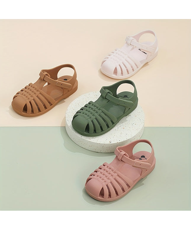 Girls & Boys Jelly Sandals with Assorted Colors, Soft Non-Flip Shoes, Solid Color Footwear