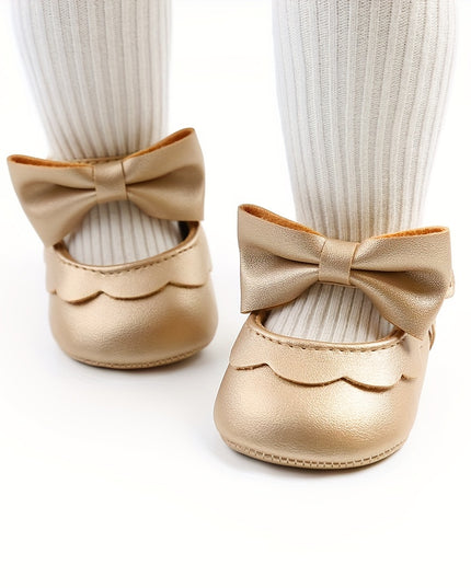 Adorable Baby Girls' Bowknot Mary Jane Shoes - Lightweight, Non-Slip, Comfy First Walking Shoes for Prewalkers, Perfect for Spring Wedding Party Dress Up, Toddler's Delightful Footwear Choice