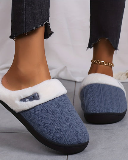 Women'S Plush Slippers - Winter Warm Soft Indoor/Outdoor House Shoes with Plush & TPR Sole, Soft Fabric Upper & Cushioned Insole - All-Season Cozy Slip-Ons in, Indoor Footwear, Minimalist Design, Comfortable Footwear, Stylish