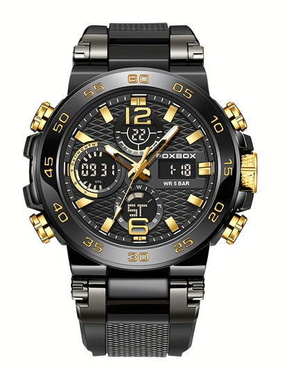 Men's Sports Watch, Dual Display Digital Quartz Watch, Alarm Clock Chronograph Multifunction Luminous Watch, Ideal choice for Gifts