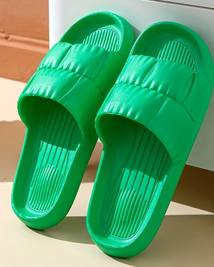 Elegant Women's Pillow Slides - Cushioned, Non-slip, Easy Slip-On Indoor Slippers, Minimalist and Stylish Comfort Footwear