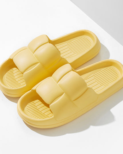 EVA Slippers with Anti-Slip Soft Sole & Quick-Dry Design - Lightweight Indoor/Outdoor House Shoes for Bathroom, Home, and Garden - Ergonomic Comfort, All-Season Wear, Stylish Striped Pattern (Hand Wash/Dry Clean), Indoor Slip