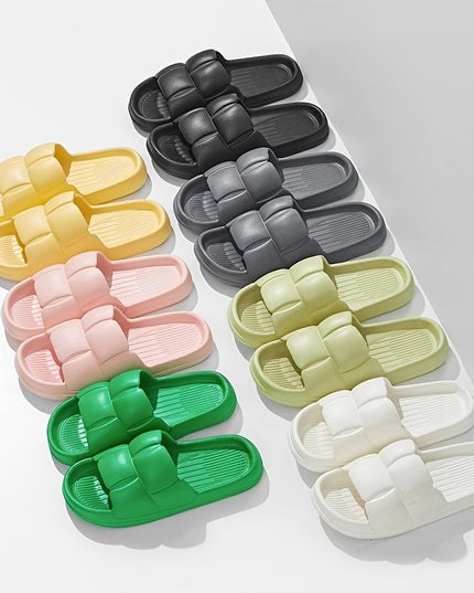 EVA Slippers with Anti-Slip Soft Sole & Quick-Dry Design - Lightweight Indoor/Outdoor House Shoes for Bathroom, Home, and Garden - Ergonomic Comfort, All-Season Wear, Stylish Striped Pattern (Hand Wash/Dry Clean), Indoor Slip