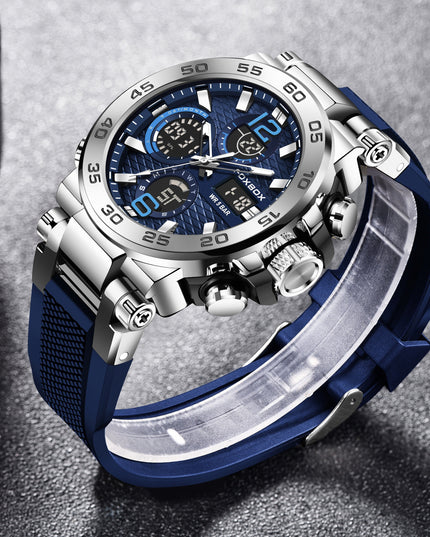 Men's Sports Watch, Dual Display Digital Quartz Watch, Alarm Clock Chronograph Multifunction Luminous Watch, Ideal choice for Gifts