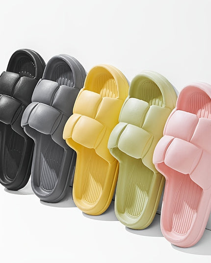 EVA Slippers with Anti-Slip Soft Sole & Quick-Dry Design - Lightweight Indoor/Outdoor House Shoes for Bathroom, Home, and Garden - Ergonomic Comfort, All-Season Wear, Stylish Striped Pattern (Hand Wash/Dry Clean), Indoor Slip