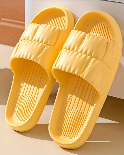 Elegant Women's Pillow Slides - Cushioned, Non-slip, Easy Slip-On Indoor Slippers, Minimalist and Stylish Comfort Footwear