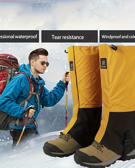Waterproof Snowproof Leg Gaiters - Full Coverage Ankle Protection with Easy On/Off, Durable Waterproof Material for Skiing, Snowboarding, Hiking, Ice Climbing - Compatible with Alpine Boots & Shoes - Ideal for Winter Sports &