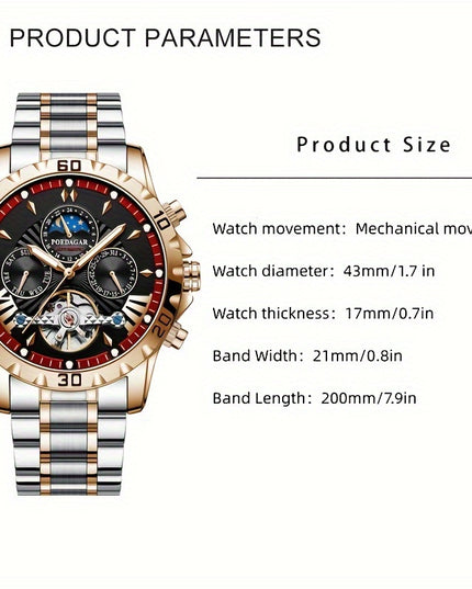Fashion Men's Fully Automatic Mechanical Watch, Waterproof Luminous Wristwatch