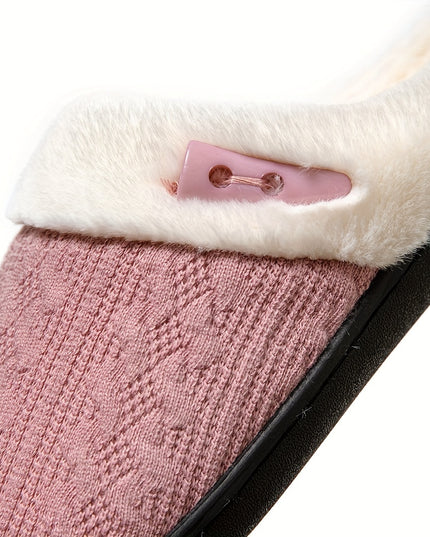 Women'S Plush Slippers - Winter Warm Soft Indoor/Outdoor House Shoes with Plush & TPR Sole, Soft Fabric Upper & Cushioned Insole - All-Season Cozy Slip-Ons in, Indoor Footwear, Minimalist Design, Comfortable Footwear, Stylish