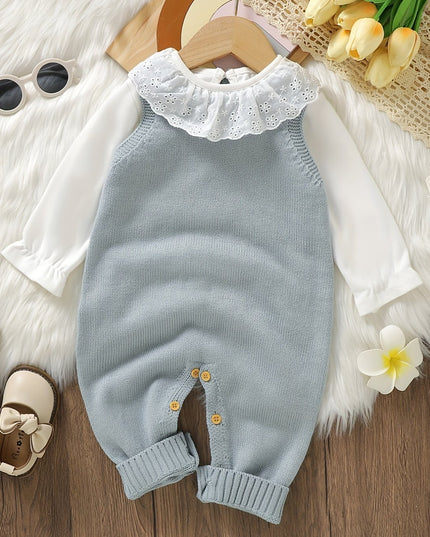 Baby Clothing Girl Baby Bodysuit Baby Love Jacquard Boys Knitted Bodysuit, Suitable For Indoor And Outdoor Wear