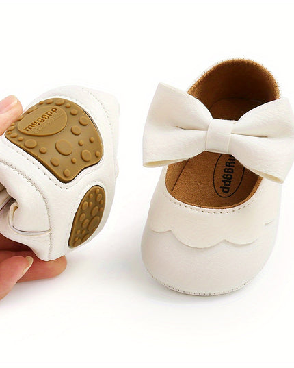 Adorable Baby Girls' Bowknot Mary Jane Shoes - Lightweight, Non-Slip, Comfy First Walking Shoes for Prewalkers, Perfect for Spring Wedding Party Dress Up, Toddler's Delightful Footwear Choice