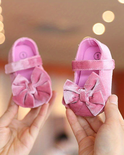 Baby Girls Mary Jane Flats With Bowknot First Walker Shoes Crib Shoes Princess Wedding Party Christmas Dress Shoes