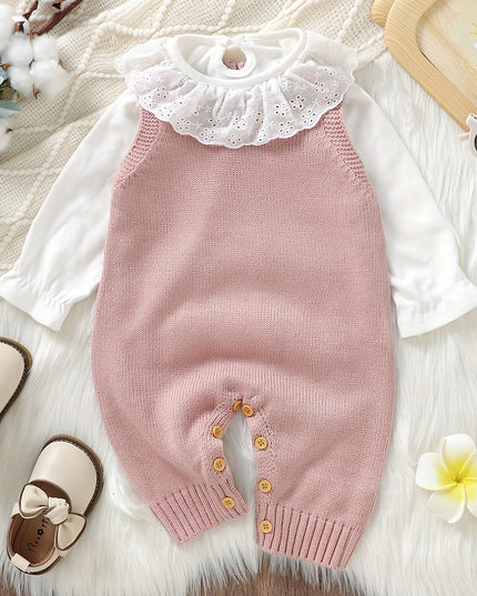 Baby Clothing Girl Baby Bodysuit Baby Love Jacquard Boys Knitted Bodysuit, Suitable For Indoor And Outdoor Wear
