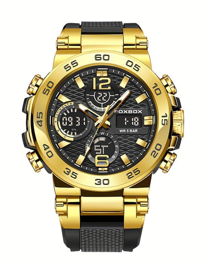 Men's Sports Watch, Dual Display Digital Quartz Watch, Alarm Clock Chronograph Multifunction Luminous Watch, Ideal choice for Gifts