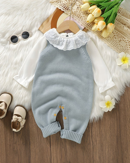 Baby Clothing Girl Baby Bodysuit Baby Love Jacquard Boys Knitted Bodysuit, Suitable For Indoor And Outdoor Wear