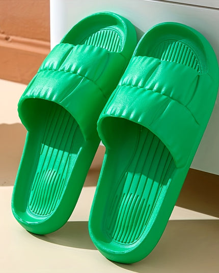 Elegant Women's Pillow Slides - Cushioned, Non-slip, Easy Slip-On Indoor Slippers, Minimalist and Stylish Comfort Footwear