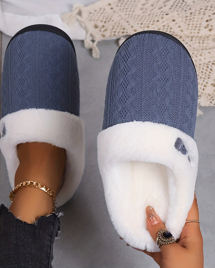 Women'S Plush Slippers - Winter Warm Soft Indoor/Outdoor House Shoes with Plush & TPR Sole, Soft Fabric Upper & Cushioned Insole - All-Season Cozy Slip-Ons in, Indoor Footwear, Minimalist Design, Comfortable Footwear, Stylish