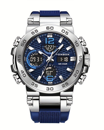 Men's Sports Watch, Dual Display Digital Quartz Watch, Alarm Clock Chronograph Multifunction Luminous Watch, Ideal choice for Gifts
