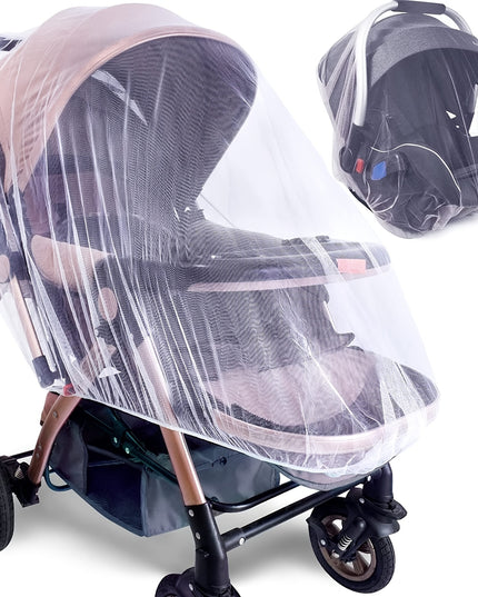 Mosquito Net for Stroller - Durable Baby Stroller Mosquito Net - Perfect Bug Net for Strollers, Bassinets, Cradles, Playards, Pack N Plays and Portable Mini Crib (White)