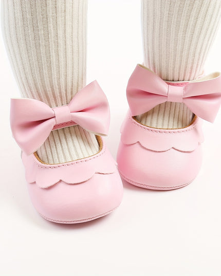 Adorable Baby Girls' Bowknot Mary Jane Shoes - Lightweight, Non-Slip, Comfy First Walking Shoes for Prewalkers, Perfect for Spring Wedding Party Dress Up, Toddler's Delightful Footwear Choice