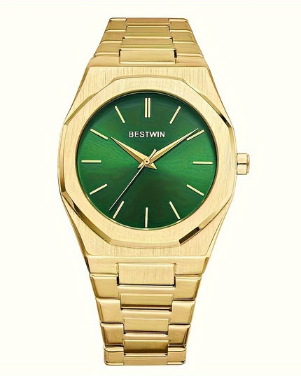 Fashion Men's Alloy Steel Band Quartz Watch, Simple Line Dial Business Men's Wrist Watch, Ideal Choice For Gifts