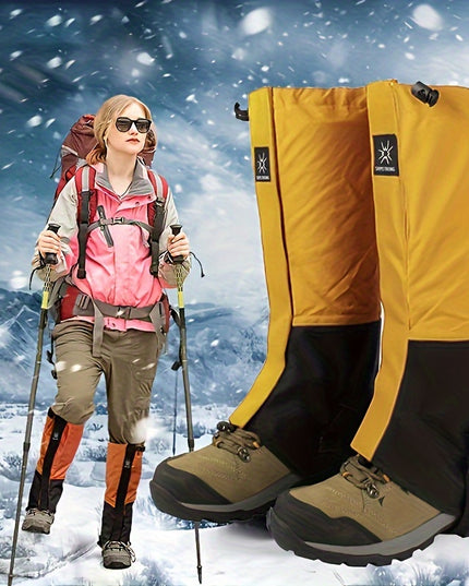 Waterproof Snowproof Leg Gaiters - Full Coverage Ankle Protection with Easy On/Off, Durable Waterproof Material for Skiing, Snowboarding, Hiking, Ice Climbing - Compatible with Alpine Boots & Shoes - Ideal for Winter Sports &