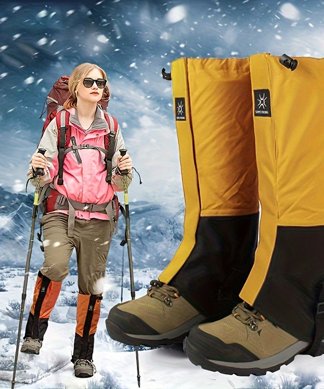 Waterproof Snowproof Leg Gaiters - Full Coverage Ankle Protection with Easy On/Off, Durable Waterproof Material for Skiing, Snowboarding, Hiking, Ice Climbing - Compatible with Alpine Boots & Shoes - Ideal for Winter Sports &