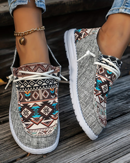 Womens Retro Floral Skate Shoes - Ultra-Comfortable Slip-On Sneakers with Trendy Color Block Design - Fashion Casual Footwear for Everyday Style