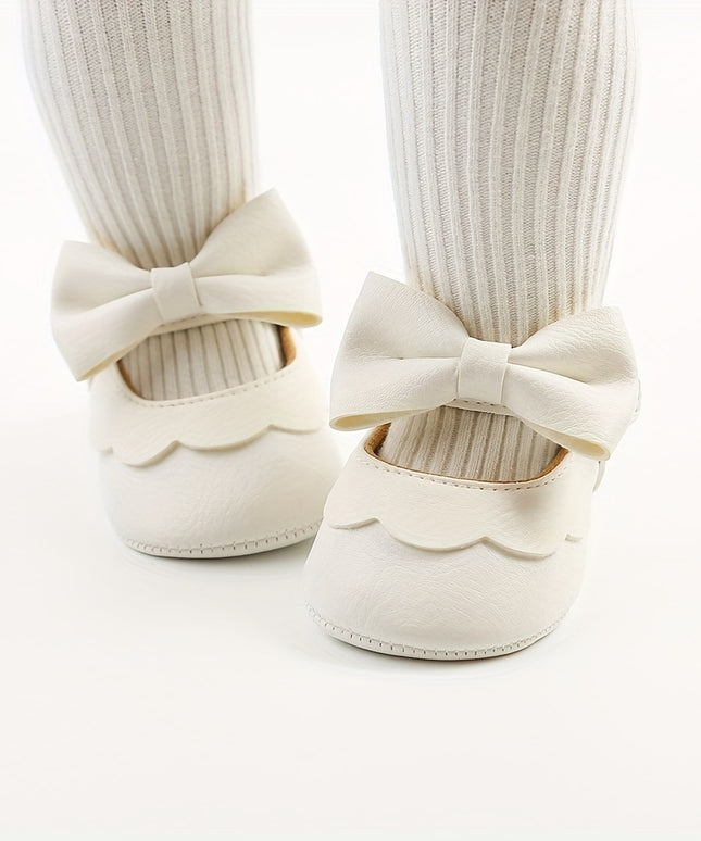 Adorable Baby Girls' Bowknot Mary Jane Shoes - Lightweight, Non-Slip, Comfy First Walking Shoes for Prewalkers, Perfect for Spring Wedding Party Dress Up, Toddler's Delightful Footwear Choice