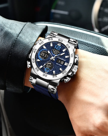 Men's Sports Watch, Dual Display Digital Quartz Watch, Alarm Clock Chronograph Multifunction Luminous Watch, Ideal choice for Gifts