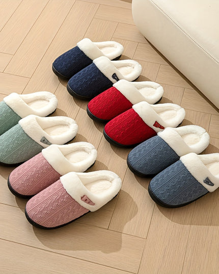Women'S Plush Slippers - Winter Warm Soft Indoor/Outdoor House Shoes with Plush & TPR Sole, Soft Fabric Upper & Cushioned Insole - All-Season Cozy Slip-Ons in, Indoor Footwear, Minimalist Design, Comfortable Footwear, Stylish