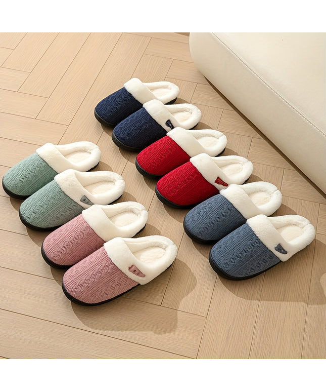 Women'S Plush Slippers - Winter Warm Soft Indoor/Outdoor House Shoes with Plush & TPR Sole, Soft Fabric Upper & Cushioned Insole - All-Season Cozy Slip-Ons in, Indoor Footwear, Minimalist Design, Comfortable Footwear, Stylish