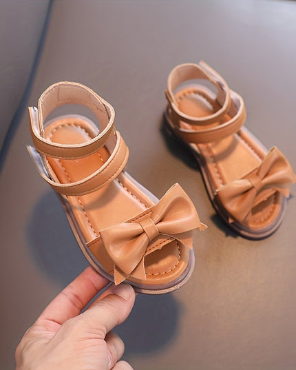 Girls' First Walkers Baby Sandals with Closure - Soft TPR Sole & PU Upper, Non-Slip Beach Shoes for, Star & Princess Patterns, Open-Toe Summer Footwear for New Walkers (Pink/White) - Easy On/Off Girl Footwear