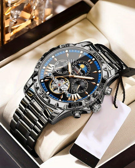 Fashion Men's Fully Automatic Mechanical Watch, Waterproof Luminous Wristwatch