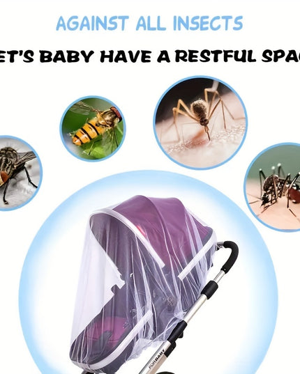 Mosquito Net for Stroller - Durable Baby Stroller Mosquito Net - Perfect Bug Net for Strollers, Bassinets, Cradles, Playards, Pack N Plays and Portable Mini Crib (White)