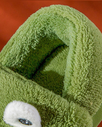 Boys' Dinosaur Slippers with Plush TPR Sole & Alligator/Crocodile Teeth - Warm Winter Indoor/Outdoor, Green & White Low-Top Easy Slip-On for, Cute Dino Footwear for Bedtime & Play