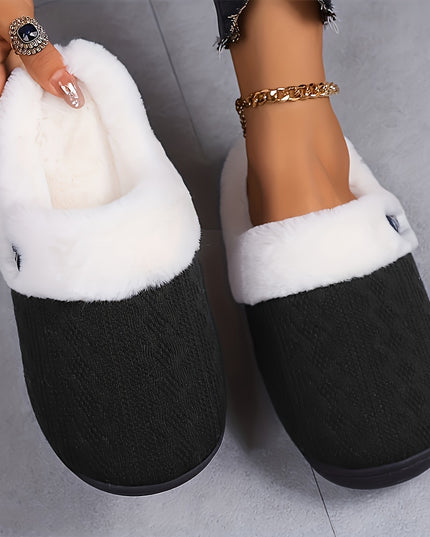 Women'S Plush Slippers - Winter Warm Soft Indoor/Outdoor House Shoes with Plush & TPR Sole, Soft Fabric Upper & Cushioned Insole - All-Season Cozy Slip-Ons in, Indoor Footwear, Minimalist Design, Comfortable Footwear, Stylish
