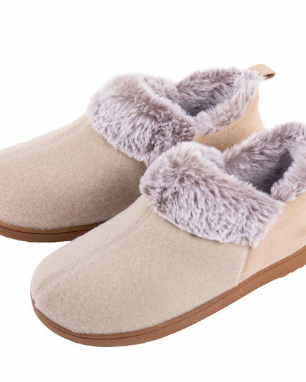 Women's Cozy Plush Household Shoes, Fuzzy Fleece Liner Package Heel Memory Foam Slip-on Shoes, Women's Footwear