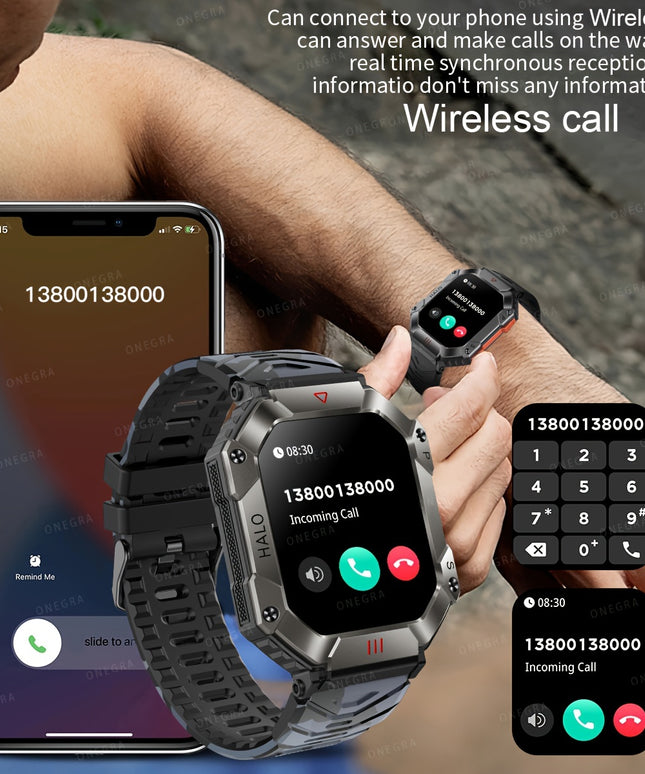 ONEGRA Sports Smart Watch For Women Men, Waterproof Fitness Watches With AI Voice Wireless Call
