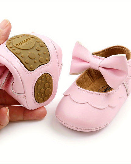 Adorable Baby Girls' Bowknot Mary Jane Shoes - Lightweight, Non-Slip, Comfy First Walking Shoes for Prewalkers, Perfect for Spring Wedding Party Dress Up, Toddler's Delightful Footwear Choice