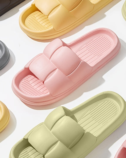 EVA Slippers with Anti-Slip Soft Sole & Quick-Dry Design - Lightweight Indoor/Outdoor House Shoes for Bathroom, Home, and Garden - Ergonomic Comfort, All-Season Wear, Stylish Striped Pattern (Hand Wash/Dry Clean), Indoor Slip