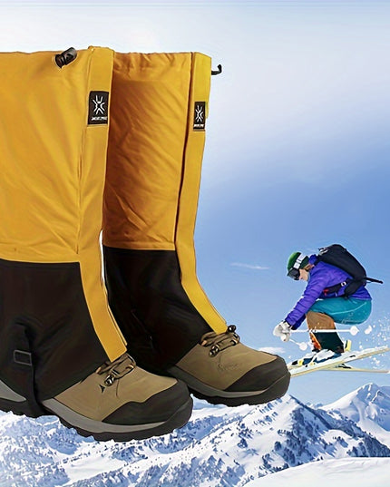Waterproof Snowproof Leg Gaiters - Full Coverage Ankle Protection with Easy On/Off, Durable Waterproof Material for Skiing, Snowboarding, Hiking, Ice Climbing - Compatible with Alpine Boots & Shoes - Ideal for Winter Sports &
